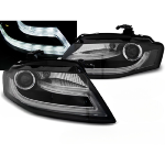 Paire de feux phares Audi A4 B8 de 2008 a 2011 DRL led noir