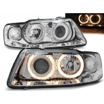 Paire de feux phares Audi A3 8L de 2000 a 2003 angel eyes chrome