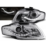 Paire de feux phares Audi A4 B7 de 2004 a 2008 Daylight led chrome