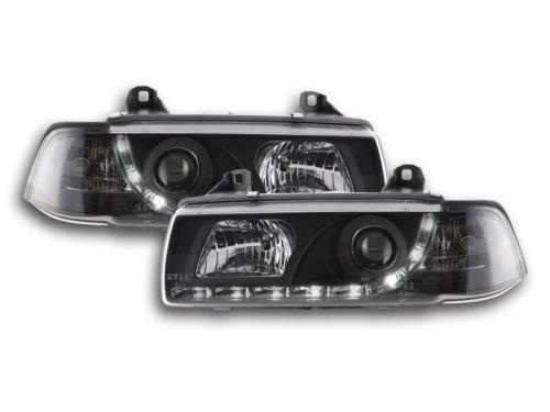 Paire de feux phares Daylight Led DRL BMW serie 3 E36 Coupe 92-99 Noir