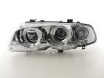 Paire de feux phares Angel Eyes BMW serie 3 E46 Cabriolet 98-02 chrome