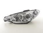 Paire de feux phares Angel Eyes Peugeot 206 S16 02-05 Chrome