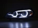 Paire de feux phares Xenon Daylight Led DRL BMW X5 E70 06-10 Noir