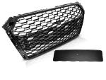 Calandre Avant pour Audi A4 B9 de 2015 a 2019 Look Sport Noir brillant