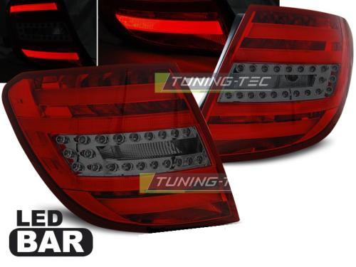 Paire de feux arriere Mercedes classe C W204 07-10 LED BAR rouge fume