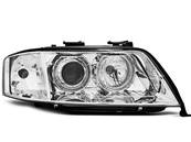 Paire de feux phares avant Audi A6 C5 de 1997 a 1999 angel eyes chrome xenon