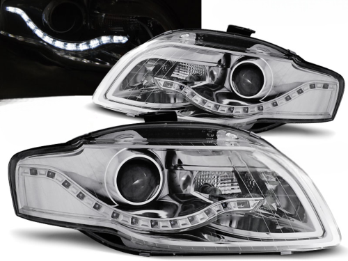 Paire de feux phares Audi A4 B7 de 2004 a 2008 Daylight DRL led chrome