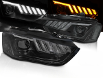Paire de feux phares Audi A4 B8 de 2012 a 2015 Xenon DRL led noir Seq