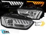 Paire de feux phares Audi A4 B8 12-15 Daylight DRL led chrome