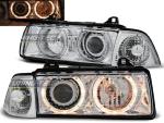 Paire Feux Phares BMW serie 3 E36 Berline 90-99 angel eyes chrome