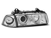 Paire Feux Phares BMW serie 3 E36 Berline 90-99 angel eyes chrome