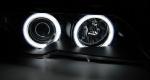 Paire de phares BMW serie 3 E46 Coupe de 2003 a 2006 xenon angel eyes CCFL noir