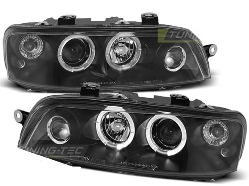 Paire de feux phares Fiat Punto 99-03 angel eyes noir