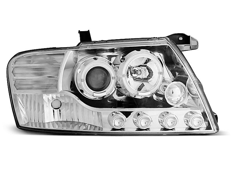 I08 Paire de feux phares Citroen C2 03-10 angel eyes noir