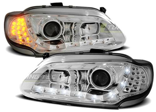 Paire de feux phares Renault Megane / Scenic 96-99 Daylight led chrome