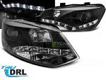 Paire de feux phares VW Polo 6R 09-14 Daylight DRL led noir