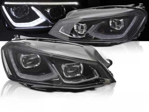 Paire de feux phares VW Golf 7 de 2014 a 2017 FULL LED DRL Noir