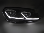 Paire de feux phares VW Golf 7 13-17 LED TRU DRL Dyn Noir Silver