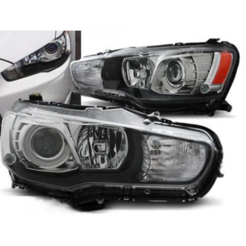 Paire de feux phares Mitsubishi Lancer 8 08-16 look xenon