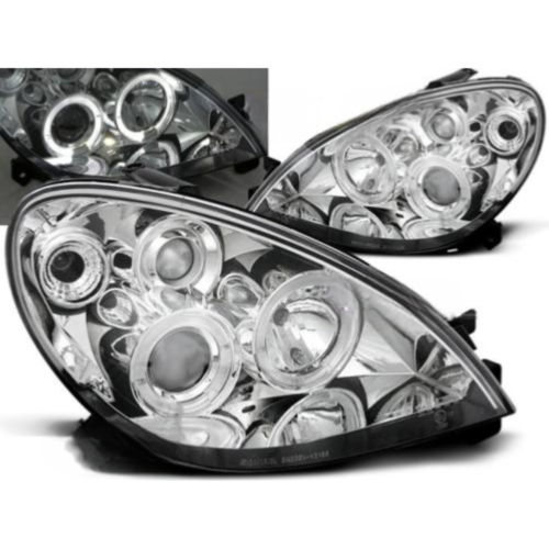 Paire de feux phares avant Citroen Xsara 00-04 angel eyes chrome