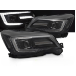 Paire Feux Phares Subaru Forester 13-18 LED DRL Dyn Noir