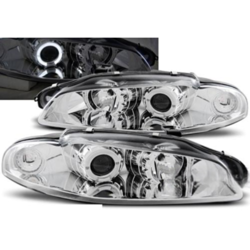 Paire de feux phares Mitsubishi Eclipse 97-98 angel eyes chrome