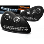 Paire de feux phares Porsche Cayenne de 2002 a 2006 Daylight led xenon noir