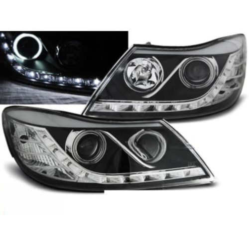 Paire de feux phares Skoda Octavia 09-12 Angel eyes CCFL led noir