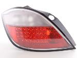 Paire de feux arrire Opel Astra H Berline 5 portes 04-09 Rouge Chrome Led