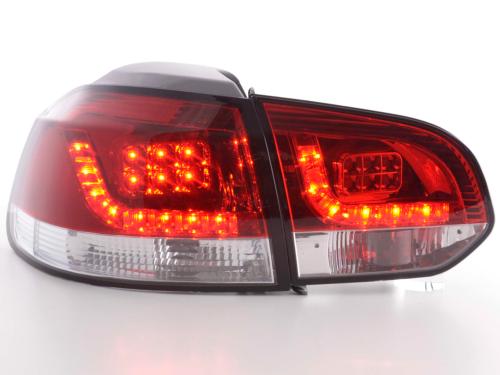 Paire de feux arrière VW Volkswagen Golf 6 2008 a 2012 Rouge Chrome Led