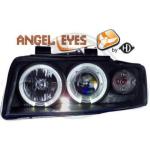 Paire Phares avant Angel Eyes Audi A4 8E 2000 a 2004 Noir