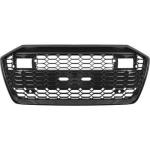 Grille Calandre en ABS Audi A6 C8 2018 a 2022 Look RS Noir Brillant PDC