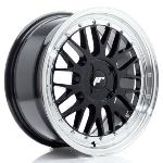 Jante JR Wheels JR23 17x8 ET20-45- 4 Trous sur mesure- Gloss Black w/ Machined Lip