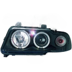 Paire Phares avant Angel Eyes Audi A4 B5 Berline 1994 a 1999 Noir