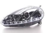 Paire de feux phares Daylight Led Fiat Grande Punto 05-08 Chrome