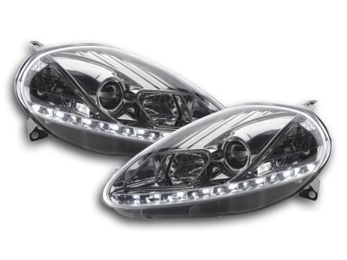 Paire de feux phares Daylight Led DRL Fiat Grande Punto 199 05-08 chrome