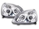 Paire de feux phares Angel Eyes Renault Clio B 2 3/4/5 portes 01-04 chrome