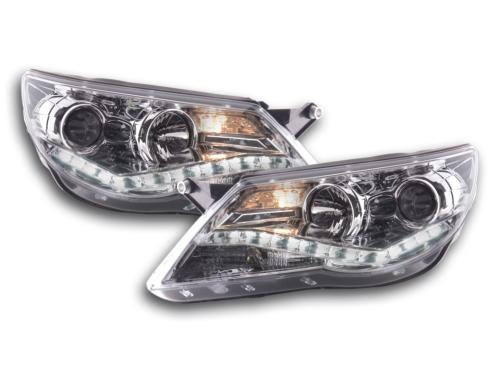 Paire de feux phares Daylight led DRL VW Tiguan 07-11 Chrome