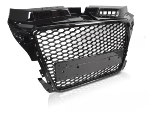 Calandre pour Audi A3 8P de 2008 a 2012 Look Sport Noir Brillant PDC