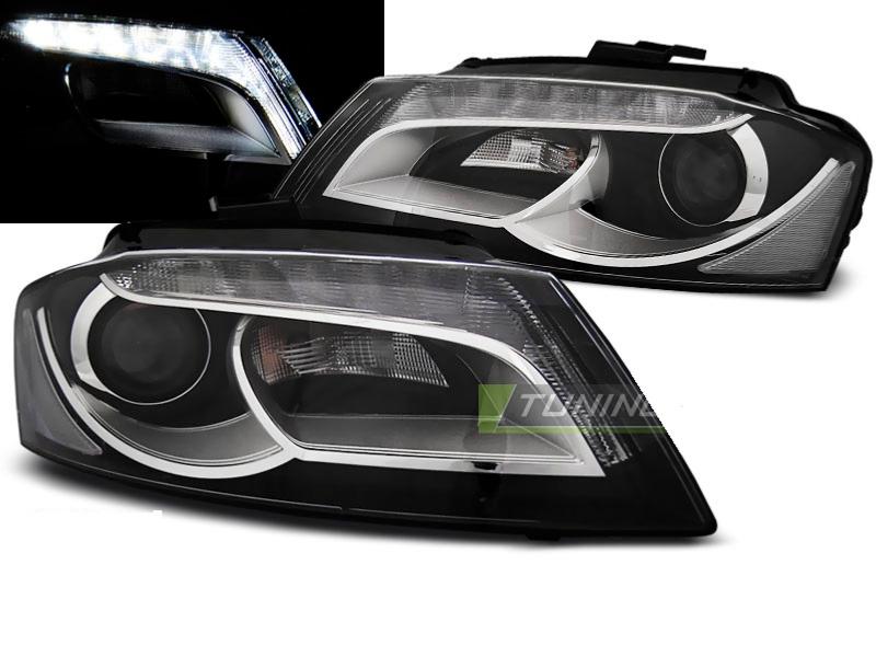 Paire de feux phares Audi A3 8P 0812 Daylight DRL led noir