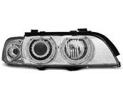 Paire de feux phares BMW serie 5 E39 de 1995 a 2000 angel eyes chrome