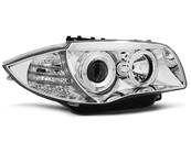Paire de feux phares BMW serie 1 E87/E81 de 2004 a 2011 angel eyes chrome