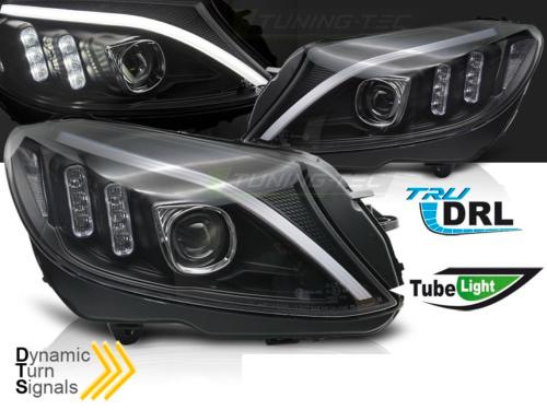 Paire de feux phares Mercedes Classe C W205 14-18 DRL LTI LED Noir