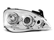 Paire de feux phares Opel Corsa C 00-06 angel eyes chrome