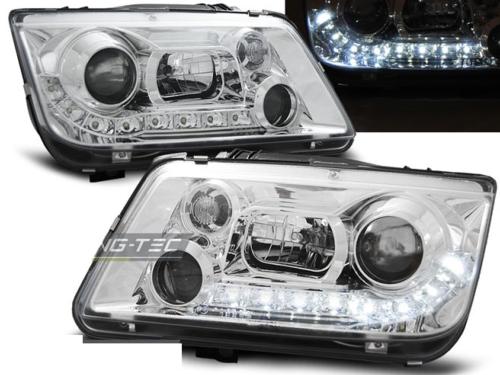 Paire de feux phares VW Bora 98-05 daylight led chrome