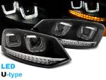 Paire de feux phares VW Polo 6R 09-14 led U-Type noir