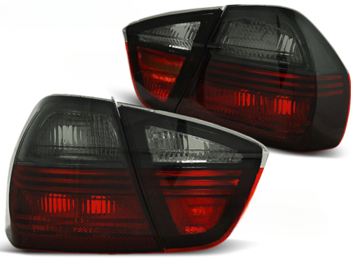 Paire de feux arriere BMW serie 3 E90 Berline de 2005 a 2008 rouge fume