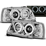 Paire de feux phares Renault Clio 90-95 angel eyes chrome