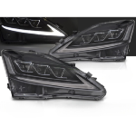 Paire de feux phares Lexus IS de 2006 a 2013 FULL LED DRL DYN Noir