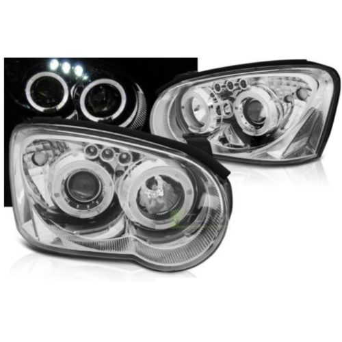 Paire Feux Phares Subaru Impreza GD 2003 a 2005 Angel eyes chrome